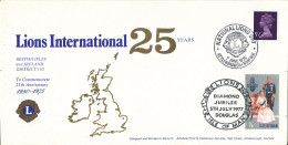 Great Britain Cover Lions International 25th Anniversary 7-6-1975 And Isle Of Man Diamond Jubilee 5-7-1977 With Cachet - Rotary Club