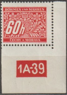 055/ Pof. DL 7, Corner Stamp, Non-perforated Border, Plate Number 1A-39 - Ongebruikt