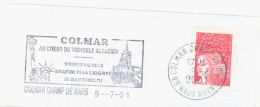 FRANCE. POSTMARK. COLMAR. 2001. STATUE OF LIBERTY. BARTHOLDI - 1961-....