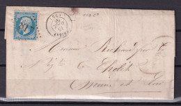 D 807 / NAPOLEON N° 22 SUR LETTRE - 1862 Napoléon III