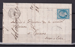 D 807 / NAPOLEON N° 22 SUR LETTRE - 1862 Napoleone III