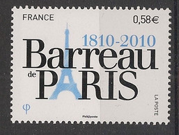 FRANCE - 2010 - N°YT. 4512 - Barreau De Paris - Neuf Luxe ** / MNH / Postfrisch - Nuevos