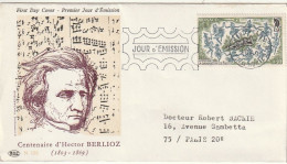 ///   FRANCE ///    PREMIER JOUR ---  FDC  ---  Hector Berlioz - 1970-1979