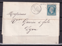 D 807 / NAPOLEON N° 22 SUR LETTRE - 1862 Napoleone III