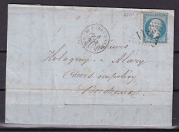 D 807 / NAPOLEON N° 22 SUR LETTRE - 1862 Napoleon III