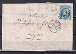 D 807 / NAPOLEON N° 22 SUR LETTRE - 1862 Napoléon III