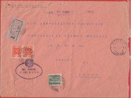 ITALIA - Storia Postale Regno - 1942 - 2x 1 + 25c Segnatasse - 3a Cent. M.V.S.N. - Lettera Raccomandata Con Affrancatura - Poststempel