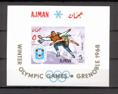 Ajman 1968 Winter Olympic Games GRENOBLE IMPERFORATE MS MNH - Ajman