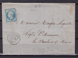 D 807 / NAPOLEON N° 22 SUR LETTRE - 1862 Napoléon III