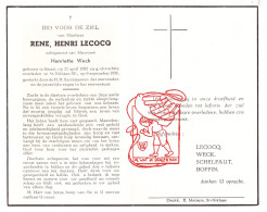 DP Rene Henri Lecocq ° Sinaai 1882 † Sint-Niklaas 1956 X Henriette Weck // Schelfaut Boffin - Devotion Images