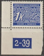 061/ Pof. DL 9, Corner Stamp, Perforated Border, Plate Number 2-39 - Ungebraucht