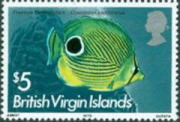 BRITISH VIRGIN 1975 - Poisson - Haute Valeur Série Courante - 5 $ - 1 V. - Pesci