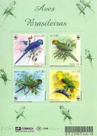 BRESIL - 2001 - W.W.F. - Perroquets - BF - Unused Stamps