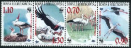 BOSNIE HERZEGOVINE 1998 - WWF - La Cigogne Blanche - 4 V. - Picotenazas & Aves Zancudas