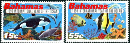 BAHAMAS 1998 - Année De L'océan - Baleine/poissons - 2 V. - Bahama's (1973-...)