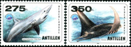 ANTILLES NEERLANDAISES 1998 - Année De L'Océan - Requins - 2 V. - Pesci