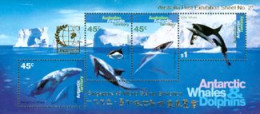 AAT -ANTARCTIQUE AUSTRALIEN - 1995 - Baleines Et Dauphins - Ovpt Singapore '95 - Dauphins