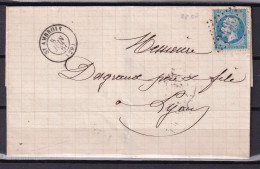 D 807 / NAPOLEON N° 22 SUR LETTRE - 1862 Napoléon III.