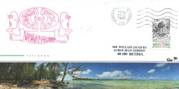 ENVELOPPE AVEC CACHET FREGATE  VENDEMIAIRE - 5 Eme TIR DE LA DERNIERE SERIE D' ESSAIS NUCLEAIRES A MURUROA - 27/12/1995 - Poste Navale