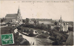 76 - BONSECOURS - L'Eglise Et Le Monument De Jeanne D'Arc - Bonsecours