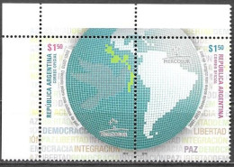 Argentina 2010 Mercosur 2001-2010 Decenio De La Cultura De La Paz Peace Michel 3324-25 Pair Se-tenant MNH Postfr ** - Neufs