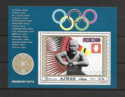 Ajman 1969 Olympic Games MEXICO - Boxers MS MNH - Estate 1968: Messico