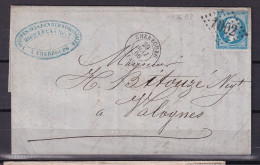 D 807 / NAPOLEON N° 22 SUR LETTRE - 1862 Napoléon III