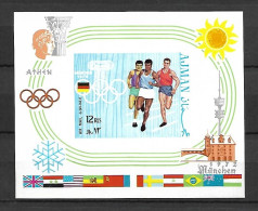 Ajman 1969 Olympic Games MUNICH IMPERFORATE MS MNH - Sommer 1972: München