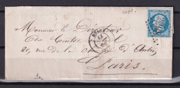 D 807 / NAPOLEON N° 22 SUR LETTRE - 1862 Napoleon III