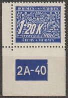 064/ Pof. DL 10, Corner Stamp, Perforated Border, Plate Number 2A-40 - Neufs