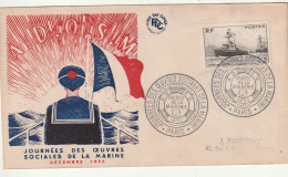 ///   FRANCE ///    PREMIER JOUR ---  FDC  ---   Journée Des Oeuvres Sociales De La Marine 1955 - 1950-1959