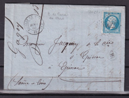 D 807 / NAPOLEON N° 22 SUR LETTRE - 1862 Napoleon III