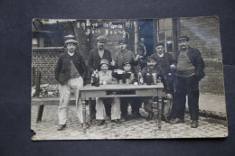 Carte Photo Equipe Volante N°2 D'UIC BOURG Les Gros Buveurs - Old (before 1900)