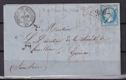 D 807 / NAPOLEON N° 22 SUR LETTRE - 1862 Napoléon III.