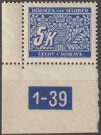 068/ Pof. DL 12, Corner Stamp, Perforated Border, Plate Number 1-39 - Nuevos