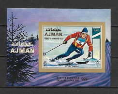 Ajman 1970 Winter Olympic Games, SAPPORO IMPERFORATE MS MNH - Adschman