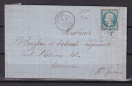 D 807 / NAPOLEON N° 22 SUR LETTRE - 1862 Napoléon III