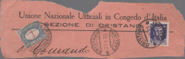 ITALIA - Storia Postale Regno - 1933 - 50c Imperiale + 1 Lira Segnatasse - Grande Frammento - Viaggiata Da Oristano Per - Storia Postale