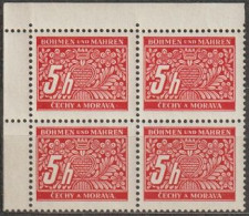 071/ Pof. DL 1, Corner 4-block, Perforated Border - Ungebraucht