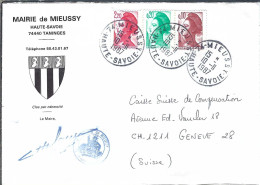 FRANCE Ca.1987: LSC Ill. De Mieussy (Hte Savoie) à Genève (Suisse) - Cartas & Documentos