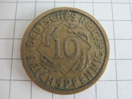 Germany 10 Reichspfennig 1925 E - 10 Rentenpfennig & 10 Reichspfennig