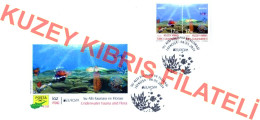 2024 TURKISH CYPRUS ZYPERN " Europa Underwater Fauna Flora Fishes" FDC - Brieven En Documenten