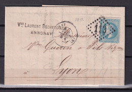 D 808 / NAPOLEON N° 29 SUR LETTRE - 1863-1870 Napoléon III. Laure