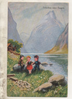 Par Hoffamnn - CPA - Enfants Au Bord D'un Lac -  Zwischen Zwei Feuern -  1914 - - Hoffmann, Ad.