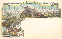 Schweiz - Rigi-Kulm (LU) Litho - Schreiber's Hôtel's - Hôtel Rigi-Stafel - Verlag P.L. Adam's  - Andere & Zonder Classificatie