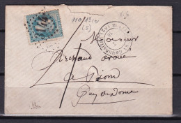 D 808 / NAPOLEON N° 29 SUR LETTRE - 1863-1870 Napoleon III With Laurels