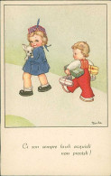 MARIA PIA FRANZONI TOMBA SIGNED 1940s POSTCARD - CHILDREN & DOG  (5719) - Otros & Sin Clasificación