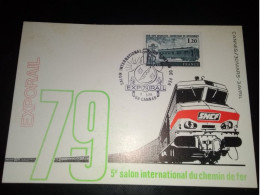 Carte Maximum Exporail 1979 Cannes - Trenes