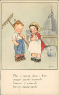 MARIA PIA FRANZONI TOMBA SIGNED 1940s POSTCARD - CHILDREN / BAMBINI (5721) - Other & Unclassified