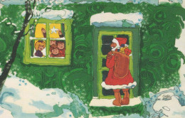 PÈRE NOËL Bonne Année Noël Vintage Carte Postale CPSMPF #PKG403.FR - Kerstman